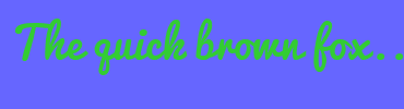 Image with Font Color 33CC33 and Background Color 6666FF